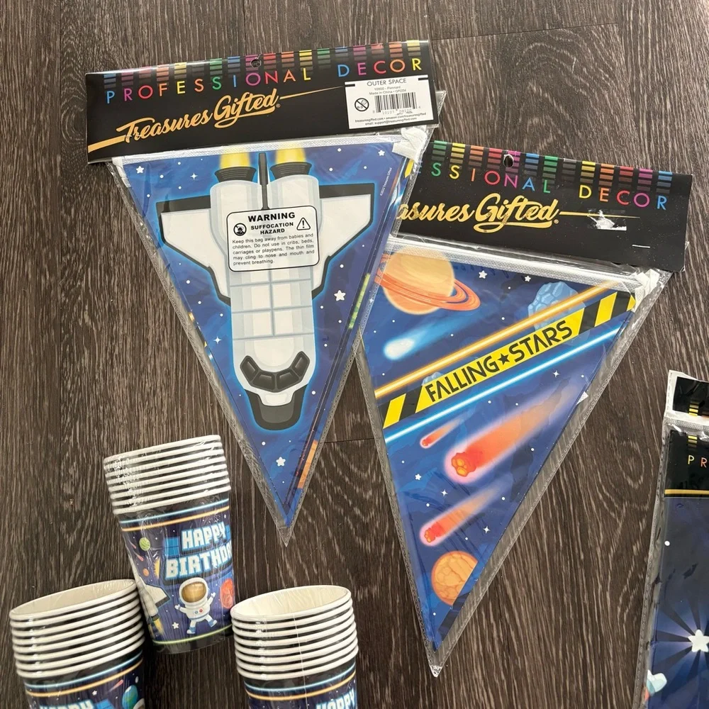 Outer Space Astronaut Rocket Birthday Themed Party Supplies